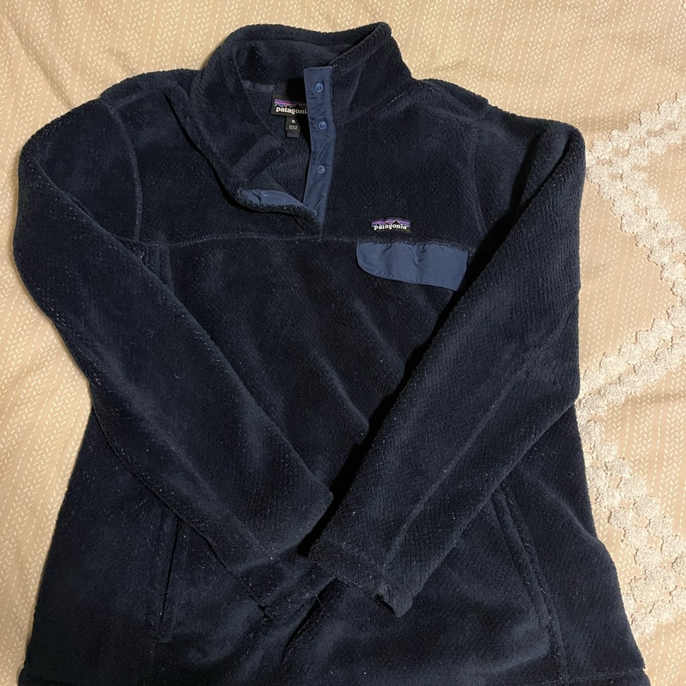 EUC navy Patagonia Re-tool snap pullover fleece
